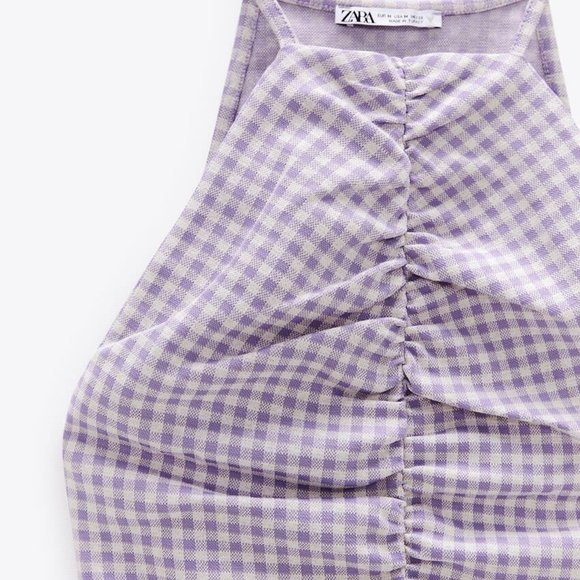 NWT Zara Blogger Fav Lilac Ruched Halter Top - Picture 5 of 7